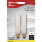 Satco 15W Frosted Candelabra Base Soft White T6 Incandescent Tubular Appliance Light Bulb (2-Pack) Image 2