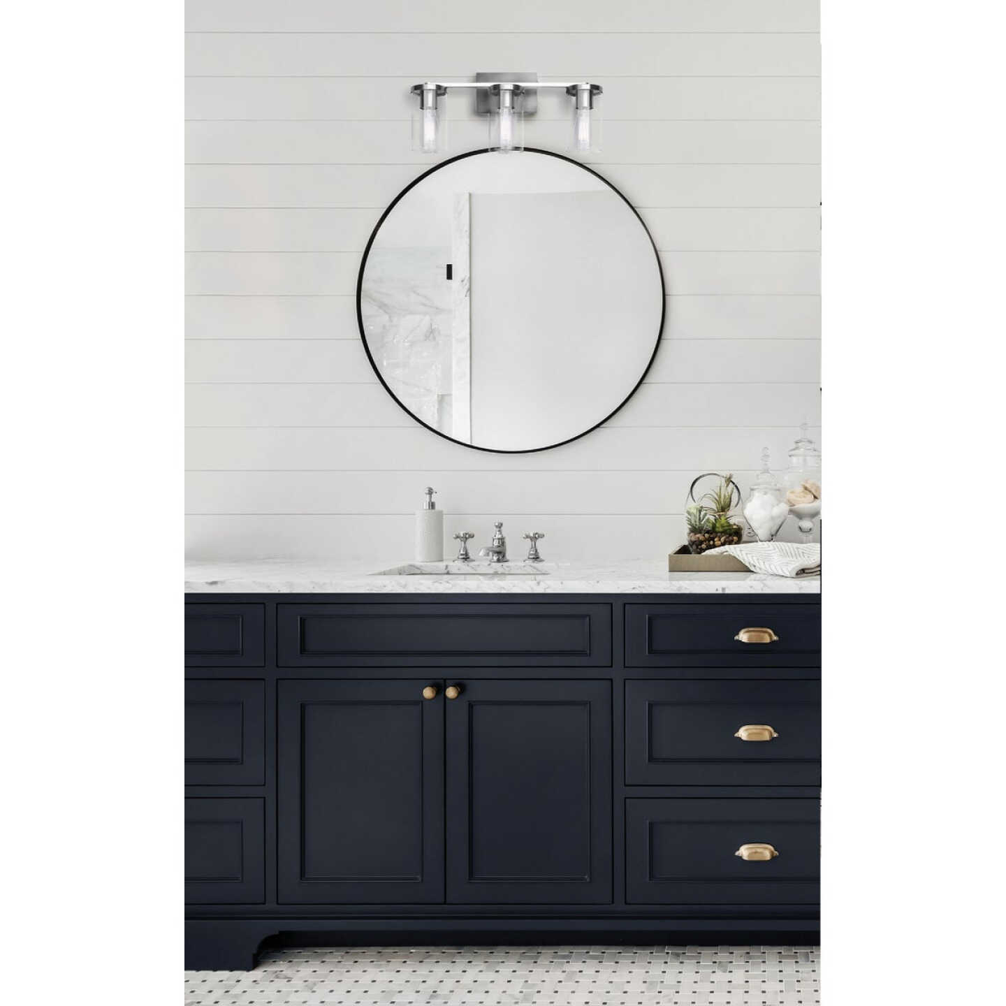 Canarm Britton 3-Light Brushed Nickel Vanity Bath Light Fixture, Clear Glass Image 2