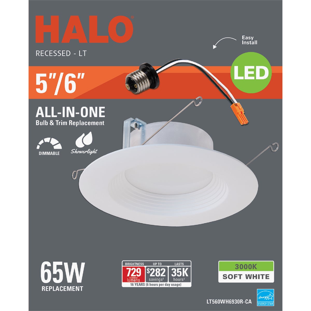 Halo 5/6 In. New Construction/Remodel Retrofit LED Recessed Light Fixture, 687 Lumens (California Compliant) Image 2