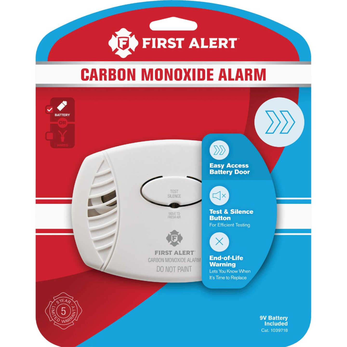 First Alert CO400 Battery Operated 9V Electrochemical Carbon Monoxide Alarm Image 1