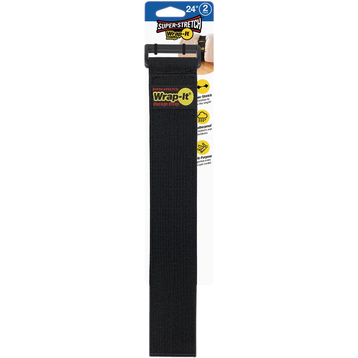 Wrap-It Storage Super-Stretch 24 In. x 2 In. Elastic Hook & Loop Cinch Straps (2-Pack) Image 7