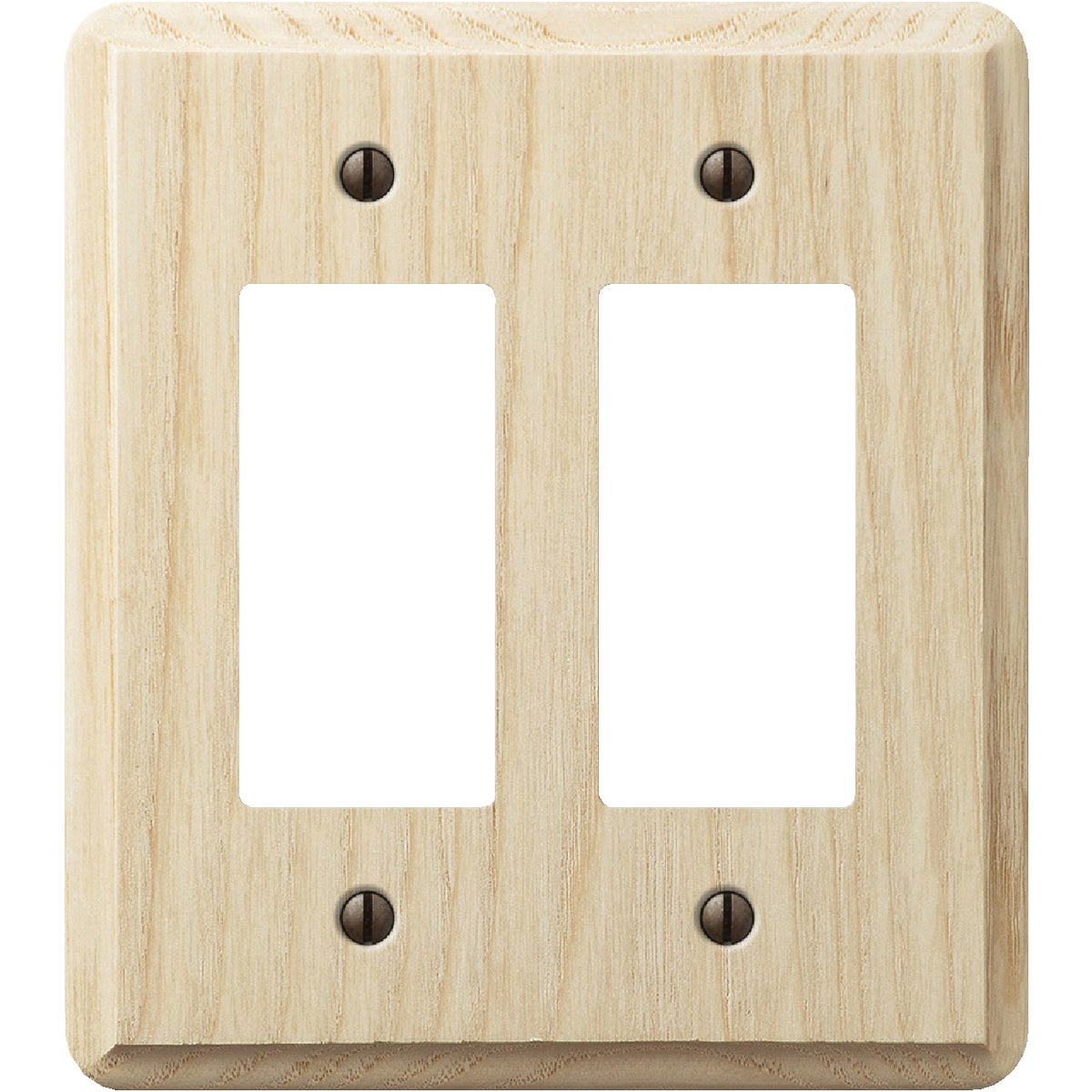 Amerelle 2-Gang Solid Ash Rocker Decorator Wall Plate, Unfinished Ash