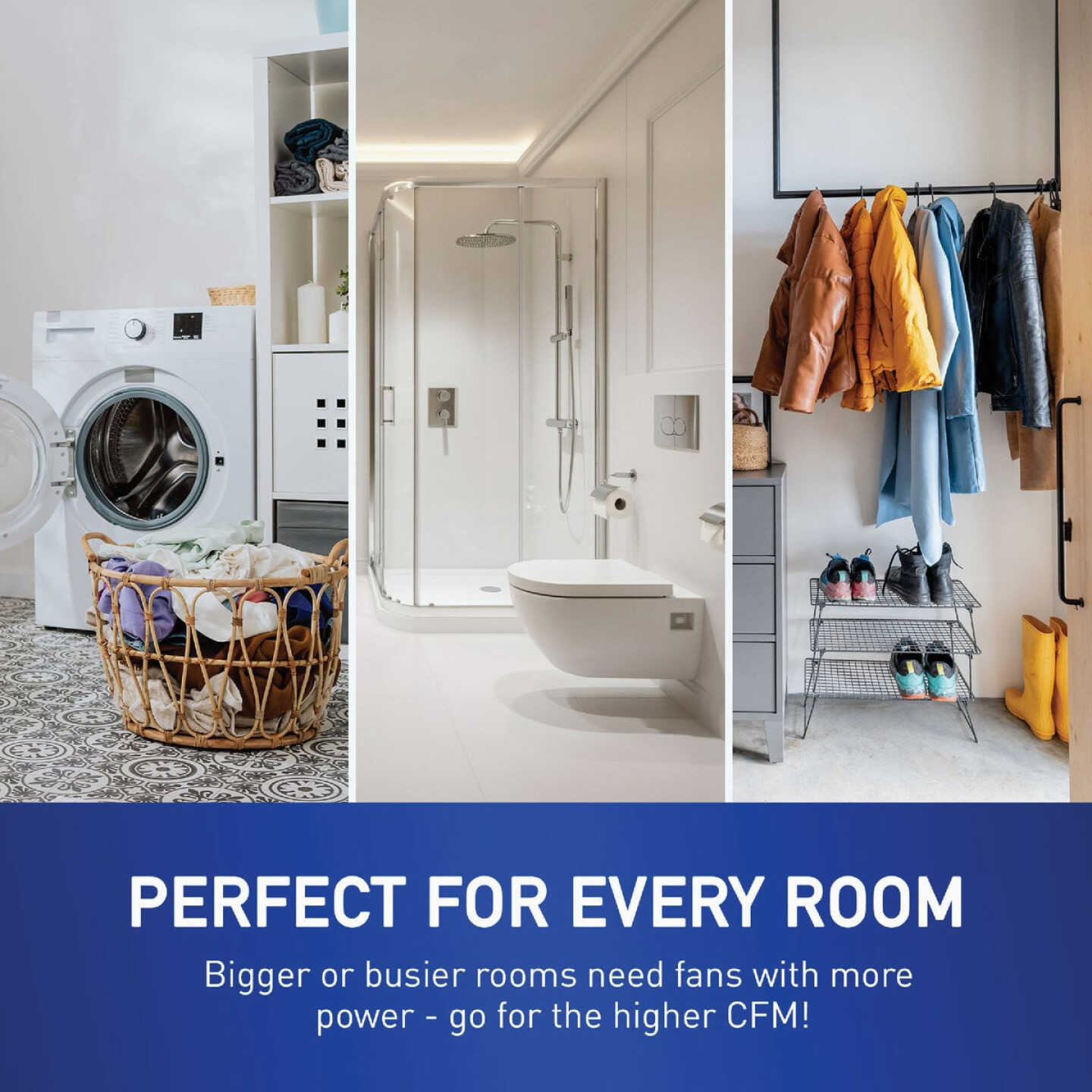 Panasonic Whisper Thin 80/100 CFM 0.5/0.9 Sones 120V Auto Bath Exhaust Fan with LED Light Image 4