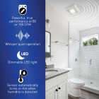 Panasonic Whisper Thin 80/100 CFM 0.5/0.9 Sones 120V Auto Bath Exhaust Fan with LED Light Image 3