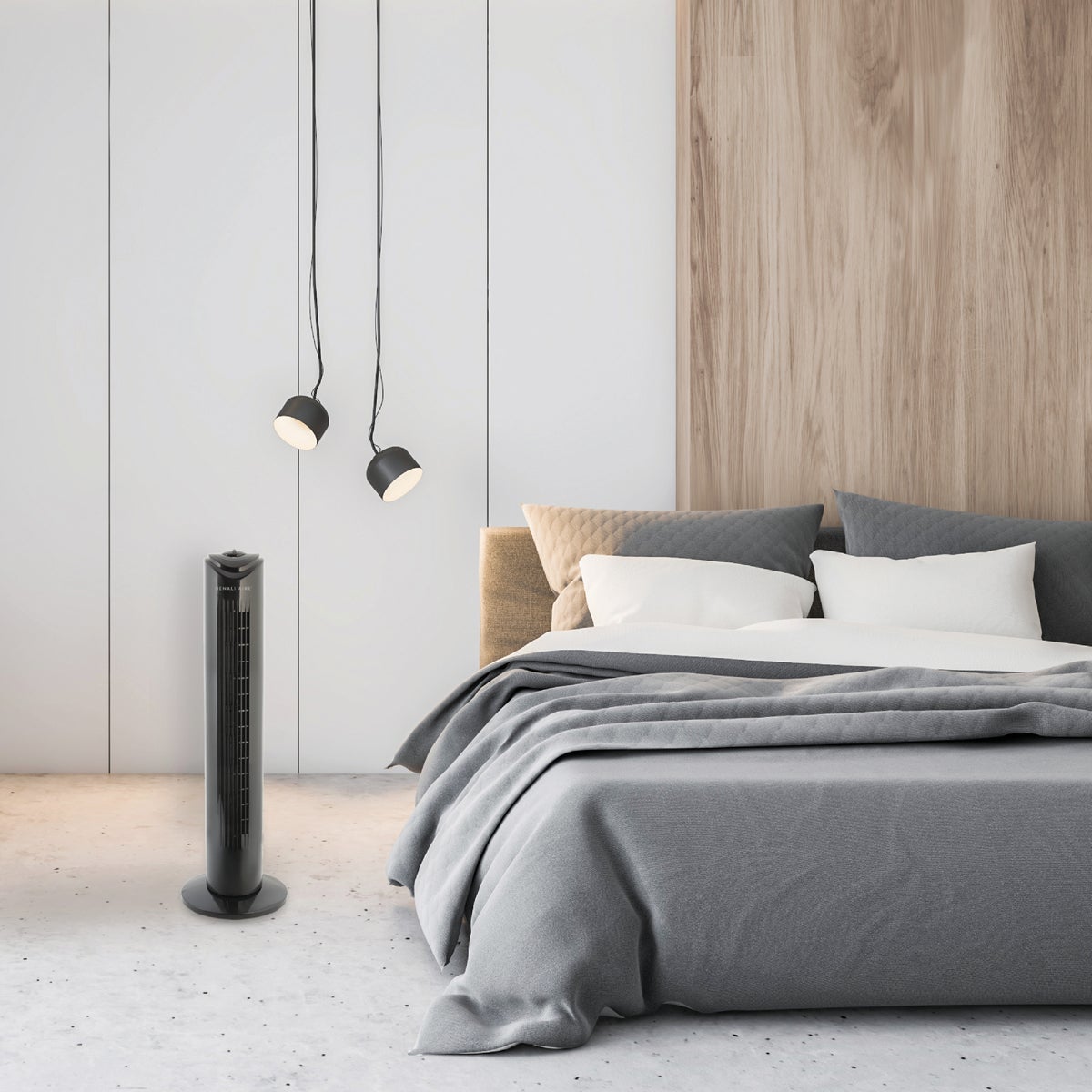 Denali Aire 29 In. Black 3-Speed Oscillating Tower Fan Image 2