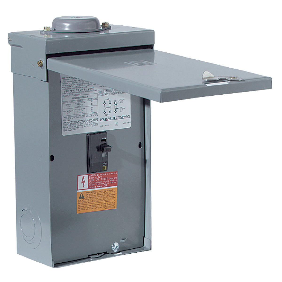 Square D QO 100A Double-Pole Standard Trip Outdoor Enclosed Main Breaker