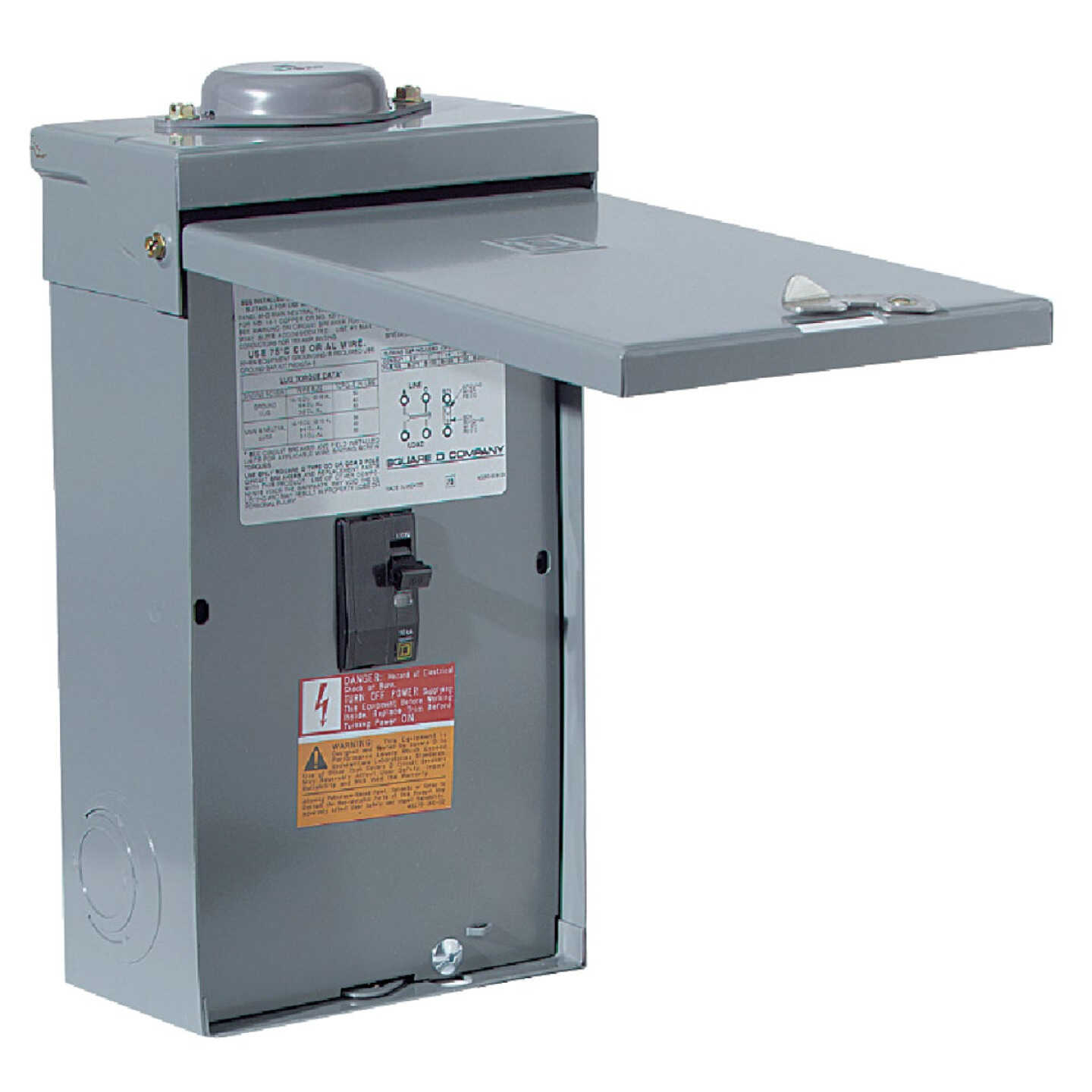 Square D QO 100A Double-Pole Standard Trip Outdoor Enclosed Main Breaker Image 1