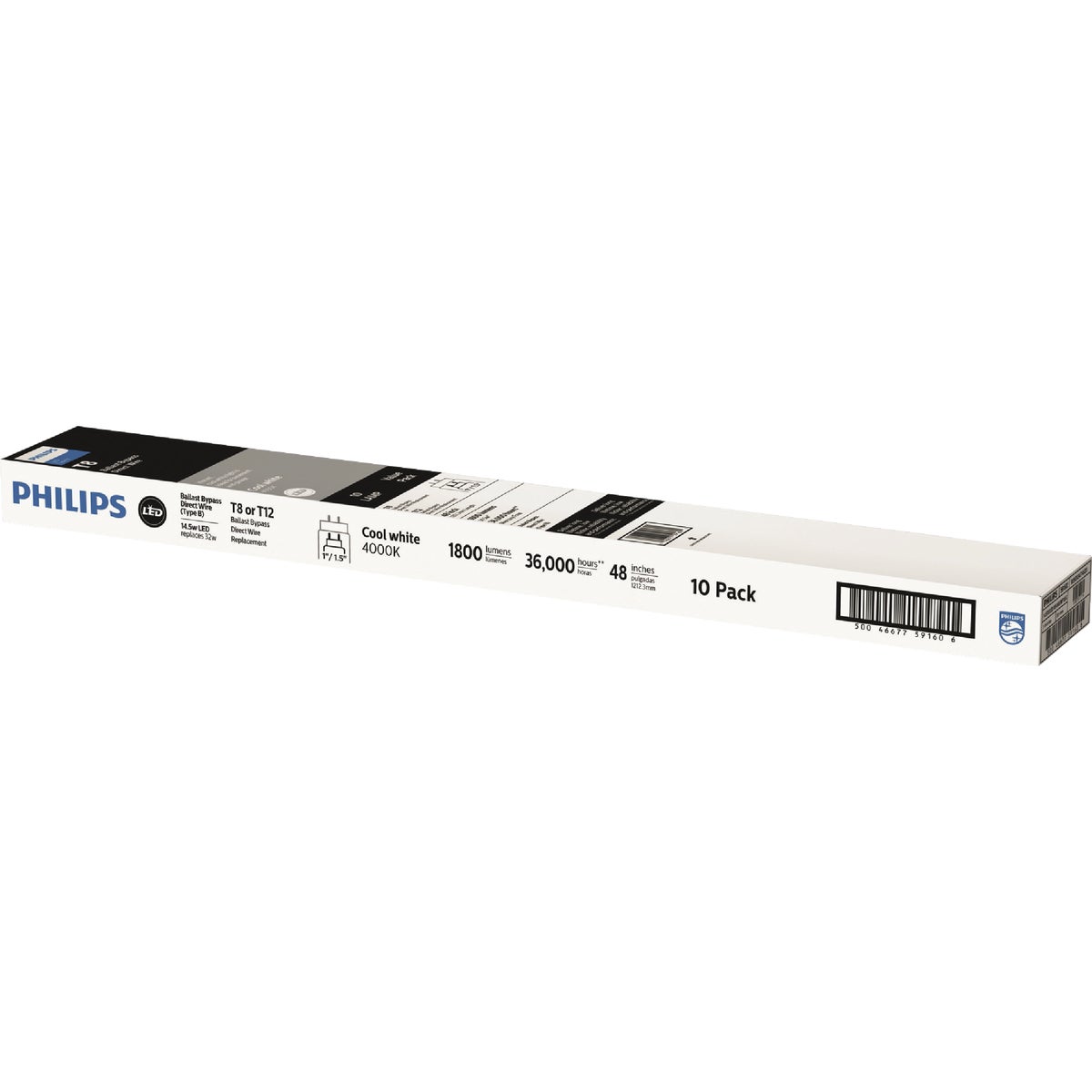 Philips MainsFit 32W Equivalent 48 In. T8 Cool White G13 LED Tube Light Bulb (10-Pack) Image 2