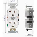 Leviton Lever Edge White 15A Commercial Grade 5-20R Duplex Outlet Image 6