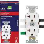 Leviton Lever Edge White 15A Commercial Grade 5-20R Duplex Outlet Image 1