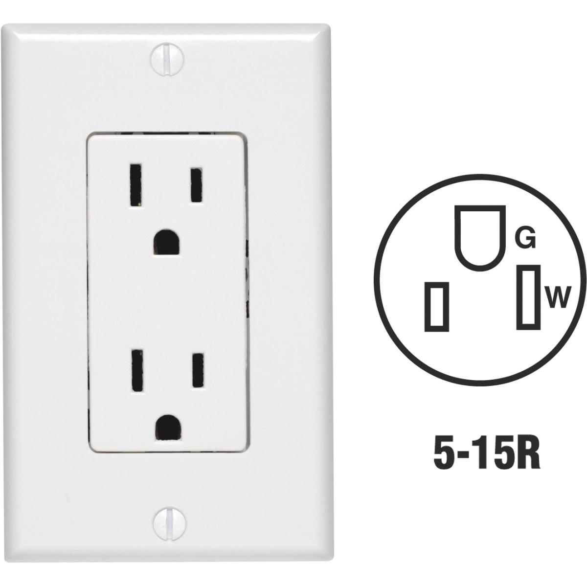 WHT DUPLEX OUTLET