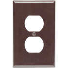 Leviton Mid-Way 1-Gang Smooth Plastic Outlet Wall Plate, Brown Image 1