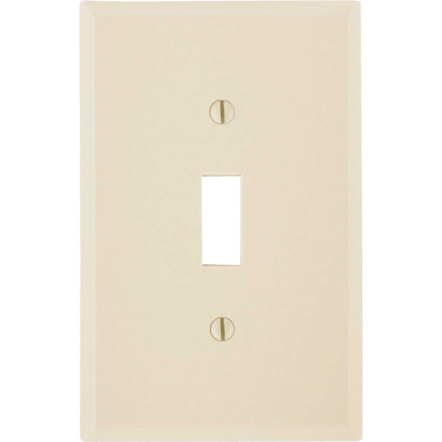 Leviton 1-Gang Smooth Plastic Mid-Way Toggle Switch Wall Plate, Ivory Image 1