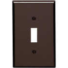 Leviton 1-Gang Smooth Plastic Mid-Way Toggle Switch Wall Plate, Brown Image 1