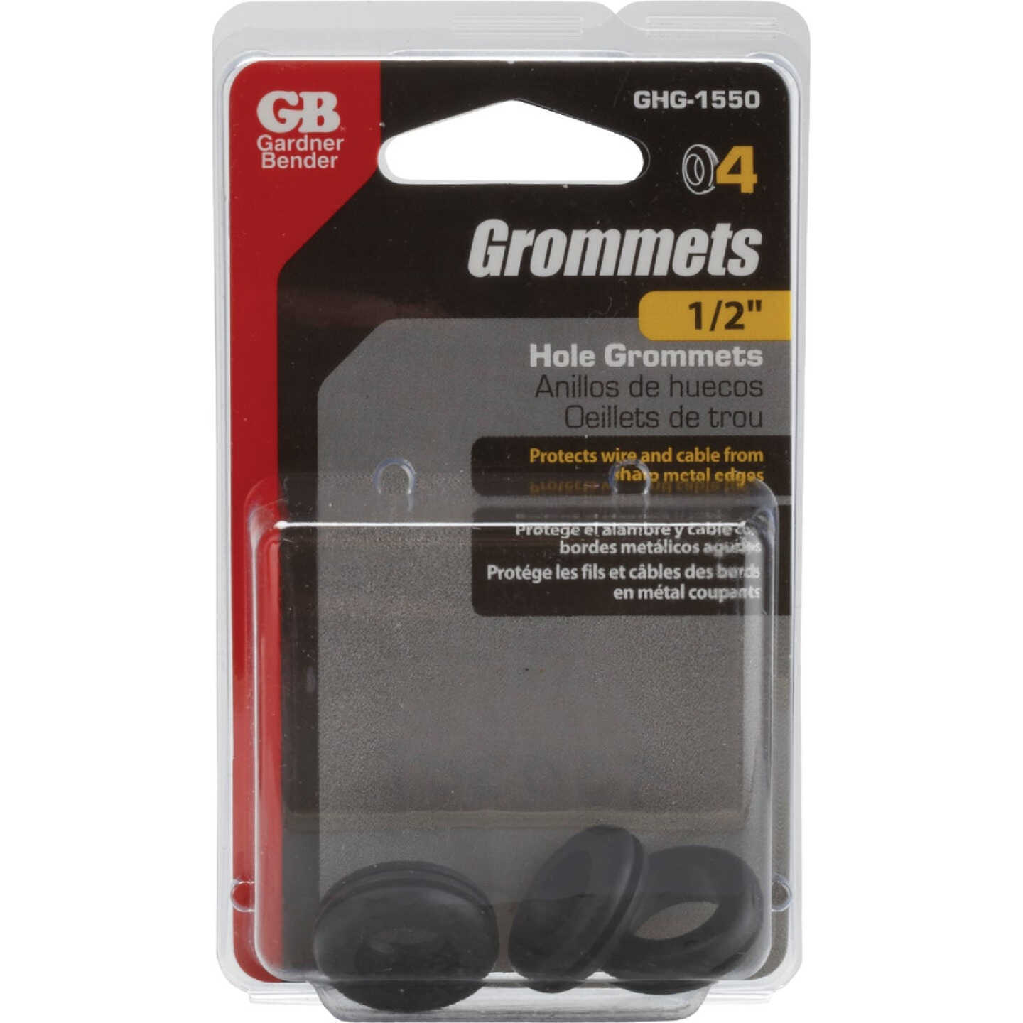 Gardner Bender 1/2 In. Flexible Black Vinyl Wire Insulation or Cording Grommet (4-Pack) Image 2