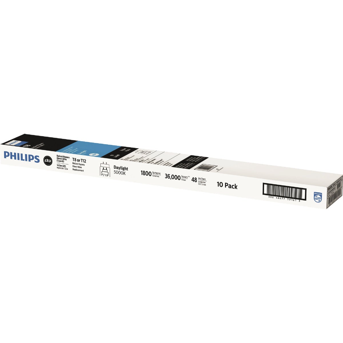 Philips MainsFit 32W Equivalent 48 In. T8 Daylight G13 LED Tube Light Bulb (10-Pack) Image 2