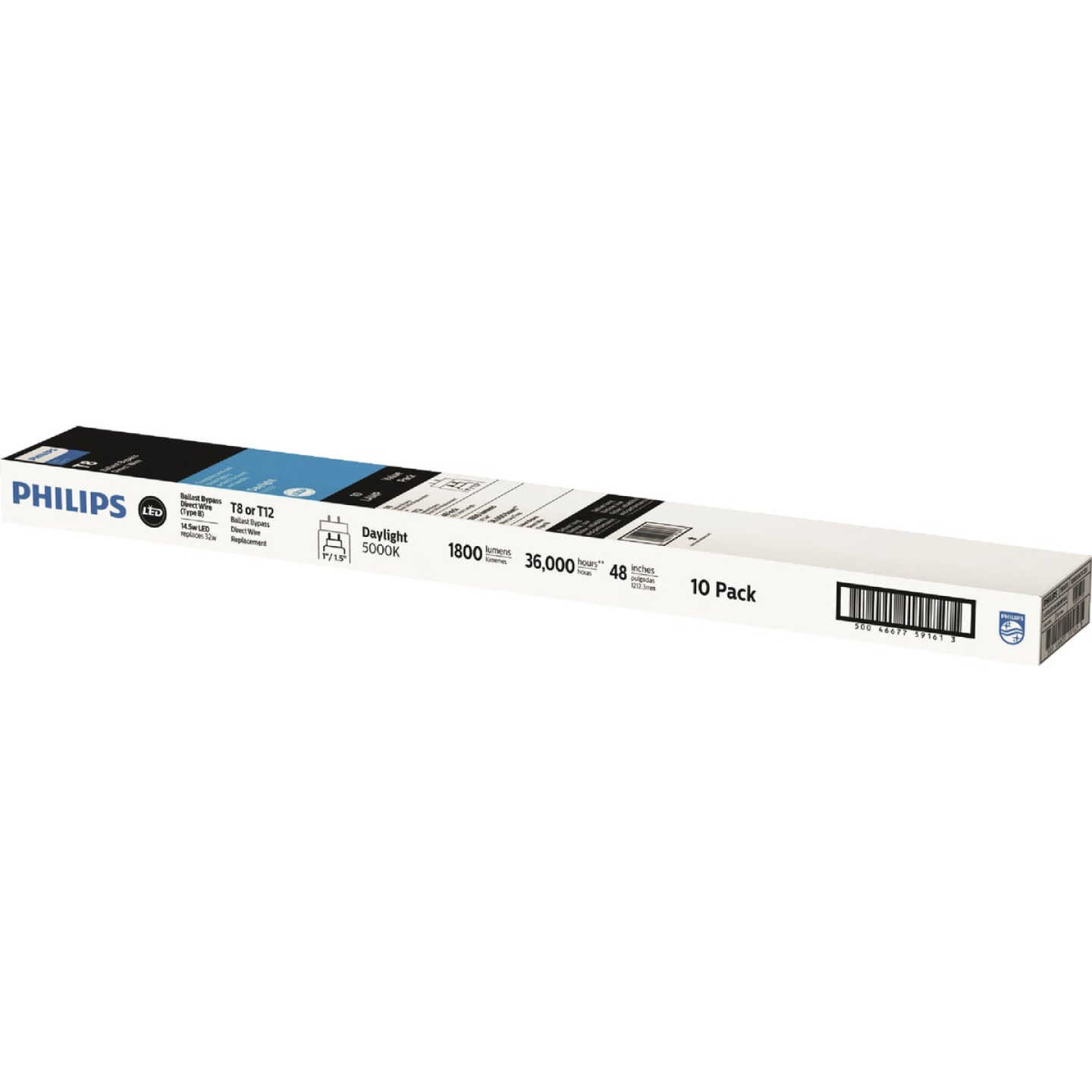 Philips MainsFit 32W Equivalent 48 In. T8 Daylight G13 LED Tube Light Bulb (10-Pack) Image 2