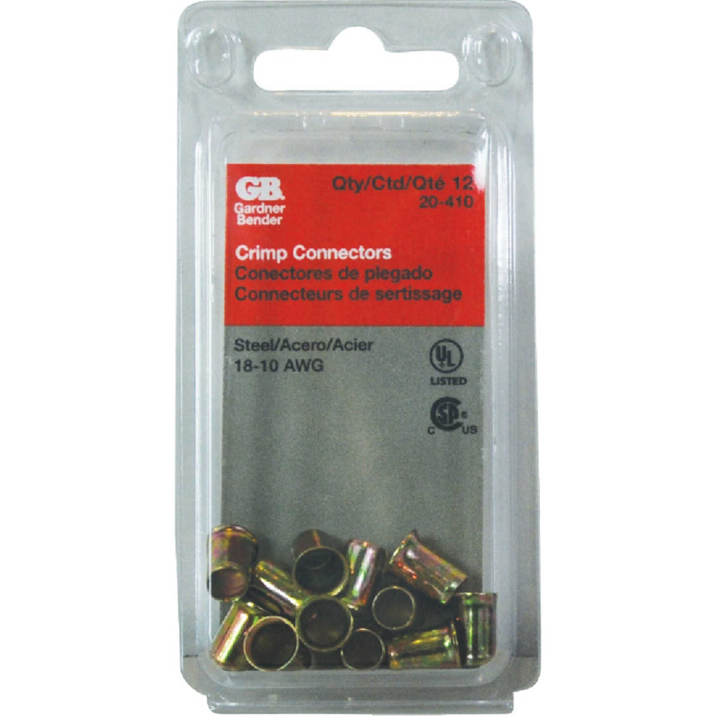 Gardner Bender 18 to 10 AWG Copper-to-Copper Zinc-Plated Steel Crimp Connector (12-Pack) Image 1