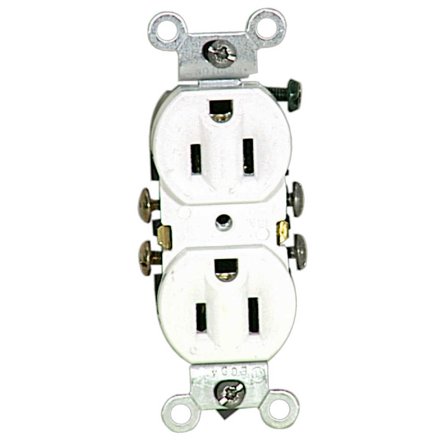 Leviton 15A White Shallow Grounded 5-15R Duplex Outlet Image 2