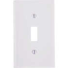 Leviton 1-Gang Plastic Toggle Switch Wall Plate, White Image 1