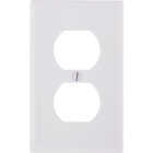 Leviton 1-Gang Smooth Plastic Outlet Wall Plate, White Image 1
