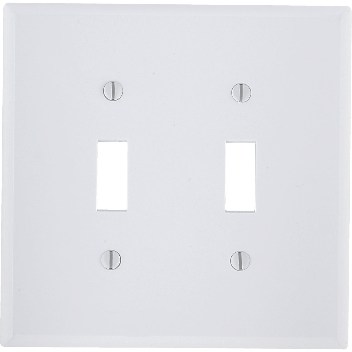 Leviton 2-Gang Plastic Toggle Switch Wall Plate, White