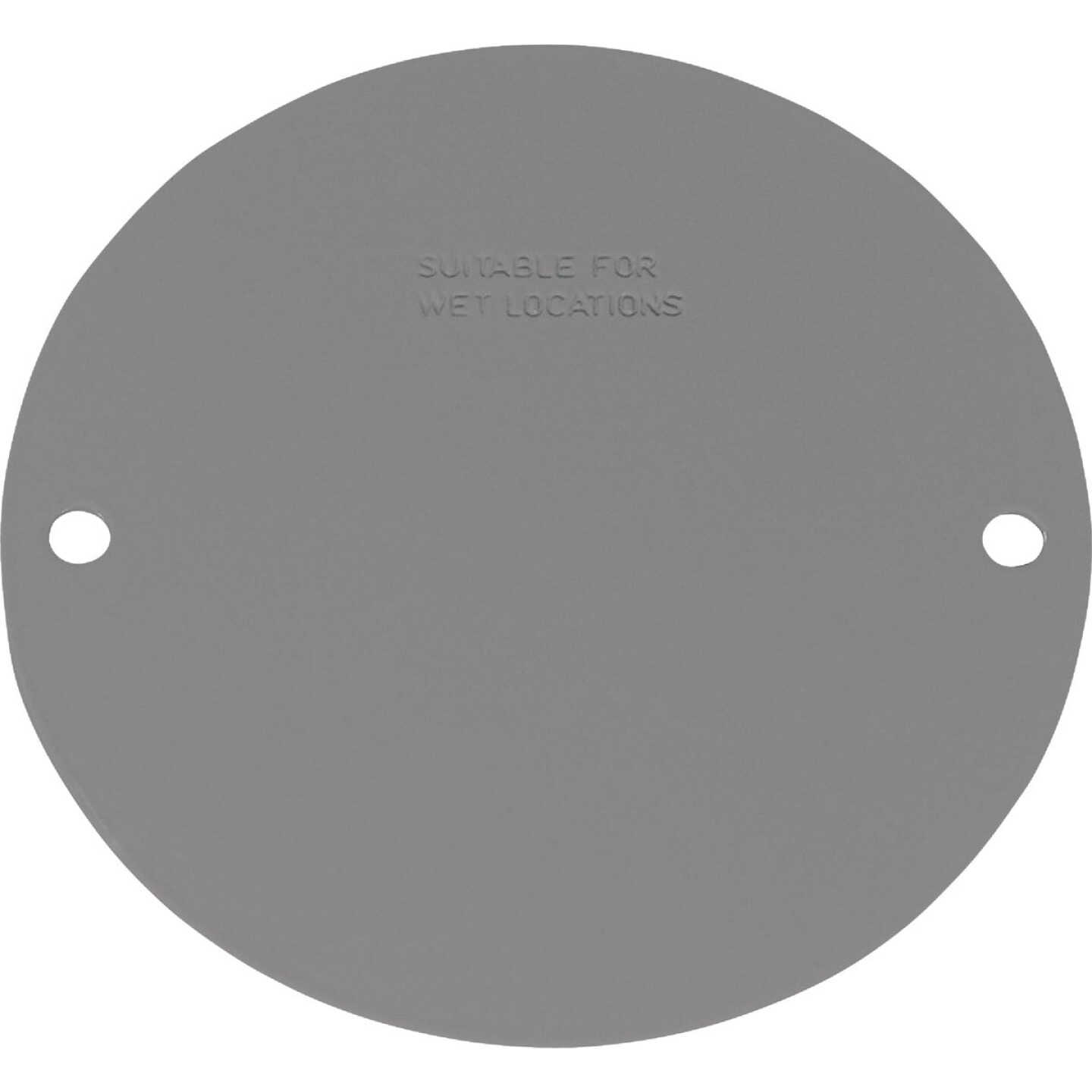 Southwire 4 In. Blank Gray Stamped Steel Weatherproof Cover Image 1