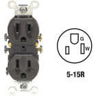 Leviton 15A Brown Shallow Grounded 5-15R Duplex Outlet Image 1