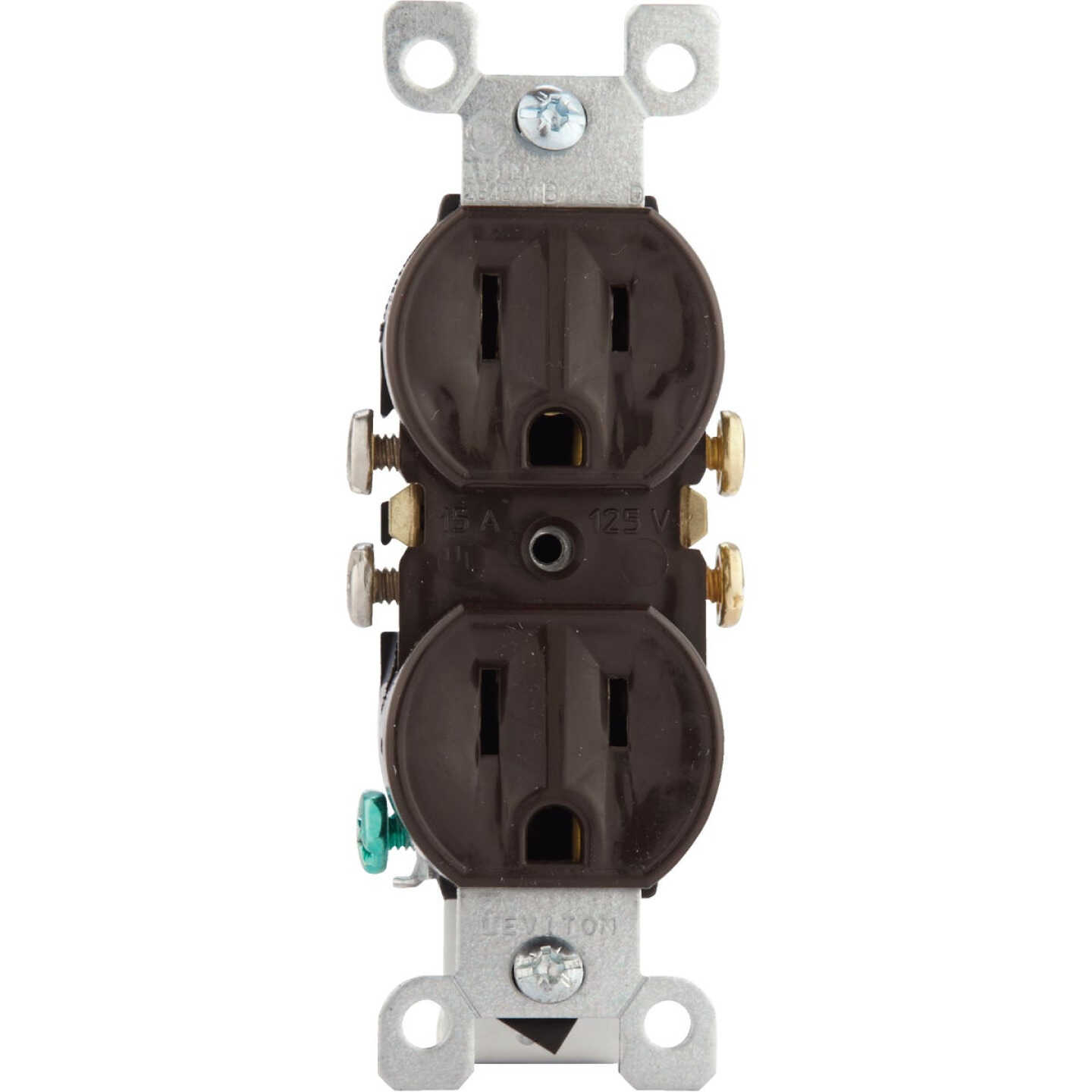 Leviton 15A Brown Shallow Grounded 5-15R Duplex Outlet Image 2