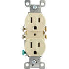 Leviton 15A Ivory Shallow Grounded 5-15R Duplex Outlet Image 2