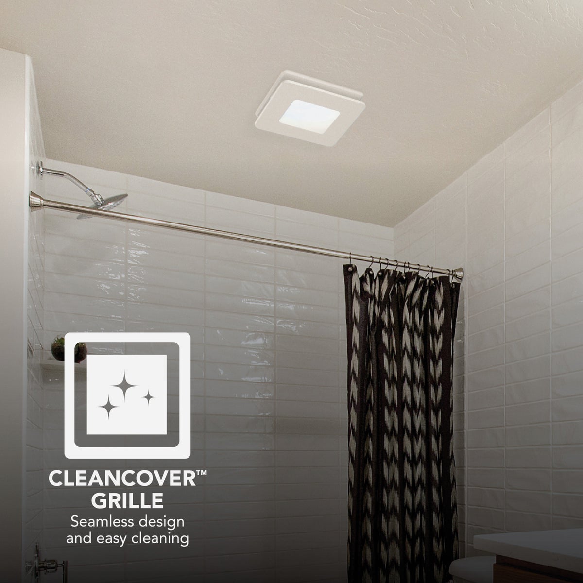 Broan-NuTone Roomside Series 60 CFM 0.9 Sones Bath Exhaust Fan with LED Light Image 3