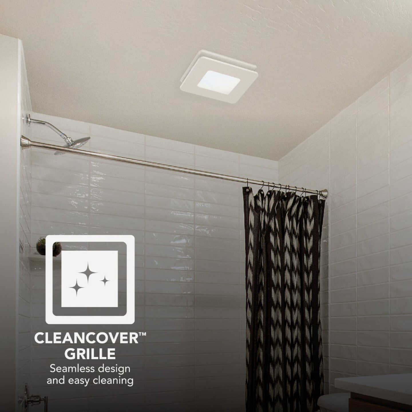 Broan-NuTone Roomside Series 60 CFM 0.9 Sones Bath Exhaust Fan with LED Light Image 3