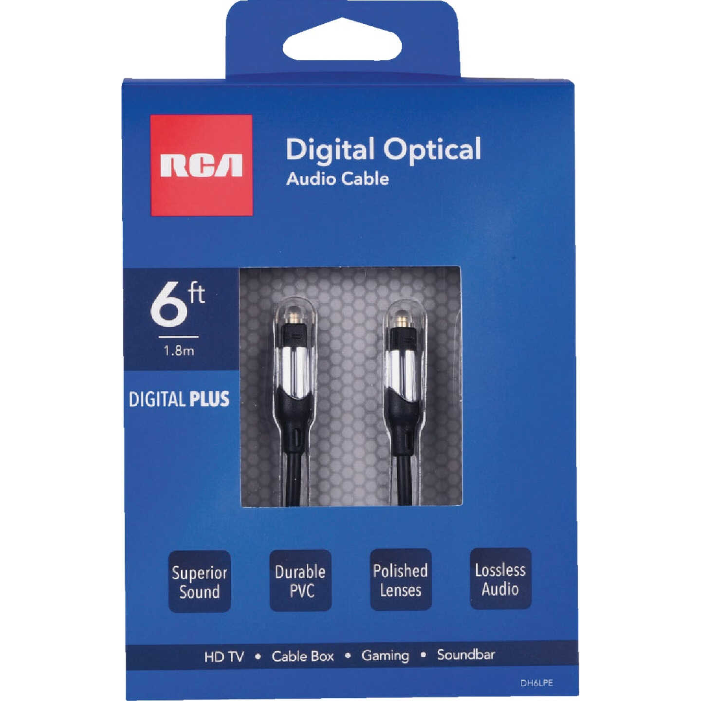 RCA 6 Ft. Gray Audio Optical Cable Image 1