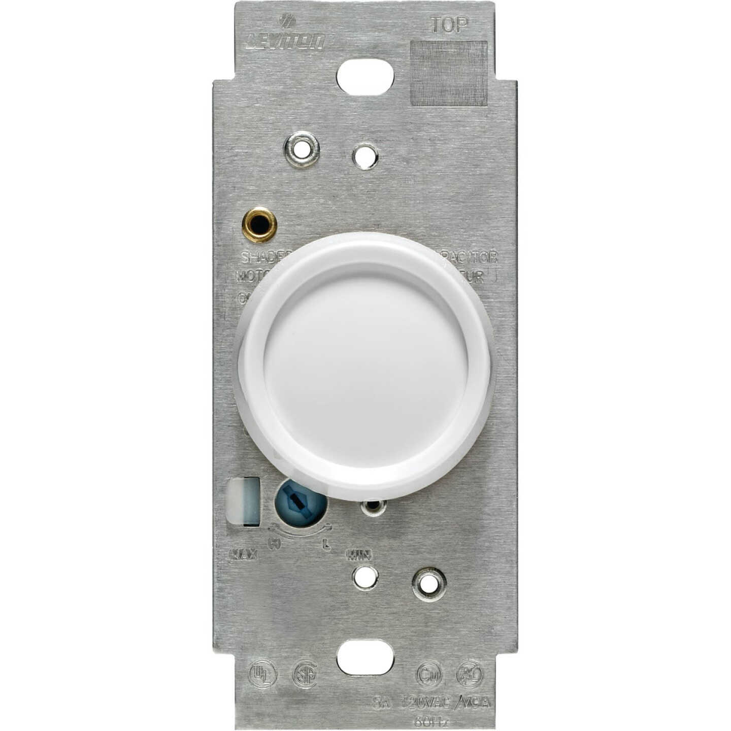 Leviton White Variable-Speed Rotary Fan Control Switch Image 1