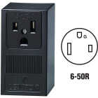 Leviton 50A Surface Mount Black 6-50R Welder Power Outlet Image 1