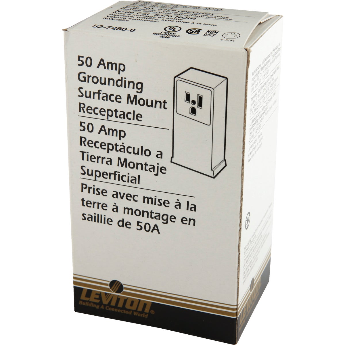 Leviton 50A Surface Mount Black 6-50R Welder Power Outlet Image 3