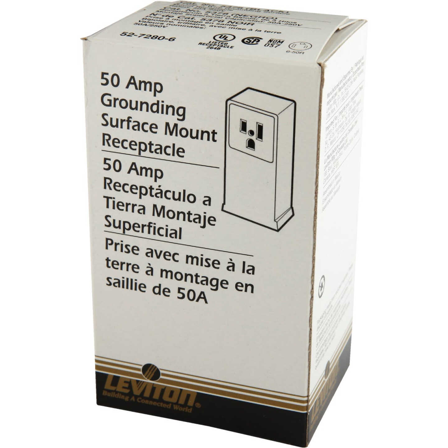 Leviton 50A Surface Mount Black 6-50R Welder Power Outlet Image 3