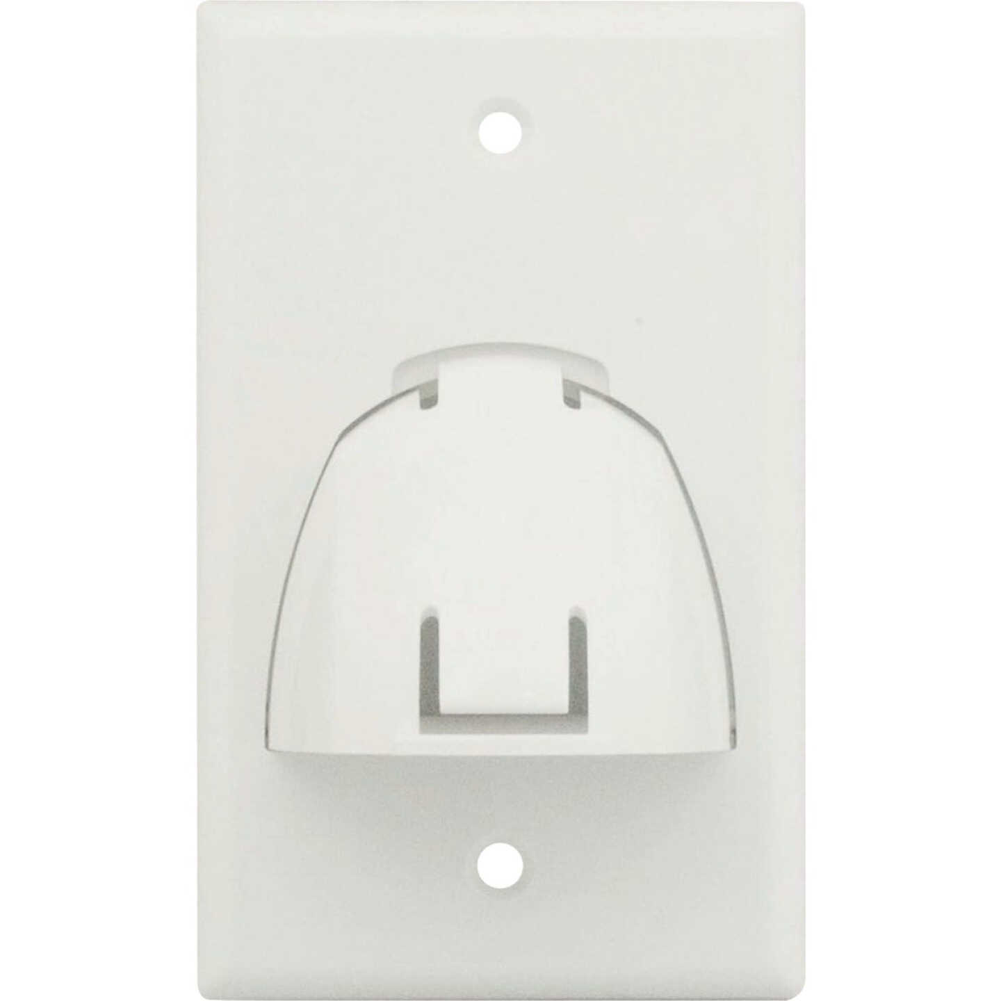 Legrand On-Q Single Gang Hinged Bullnose Wall Plate, White Image 1
