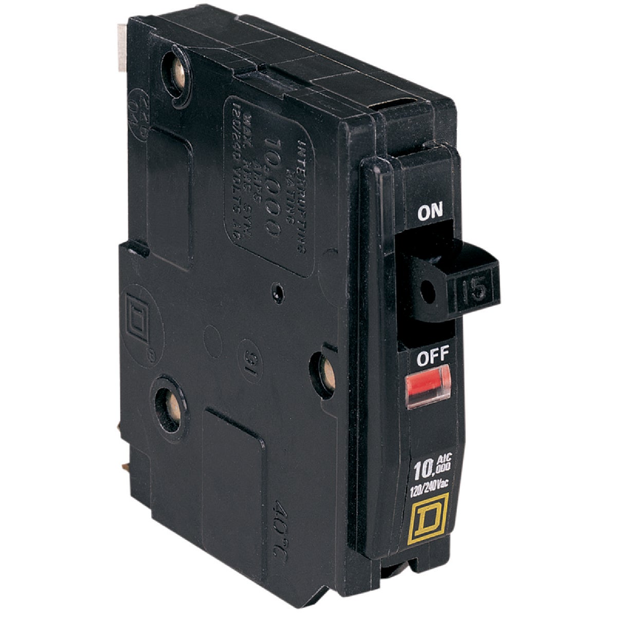 Square D QO 15A Single-Pole Standard Trip Circuit Breaker Image 1
