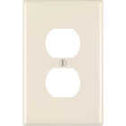 Leviton Mid-Way 1-Gang Thermoplastic Nylon Outlet Wall Plate, Light Almond Image 1