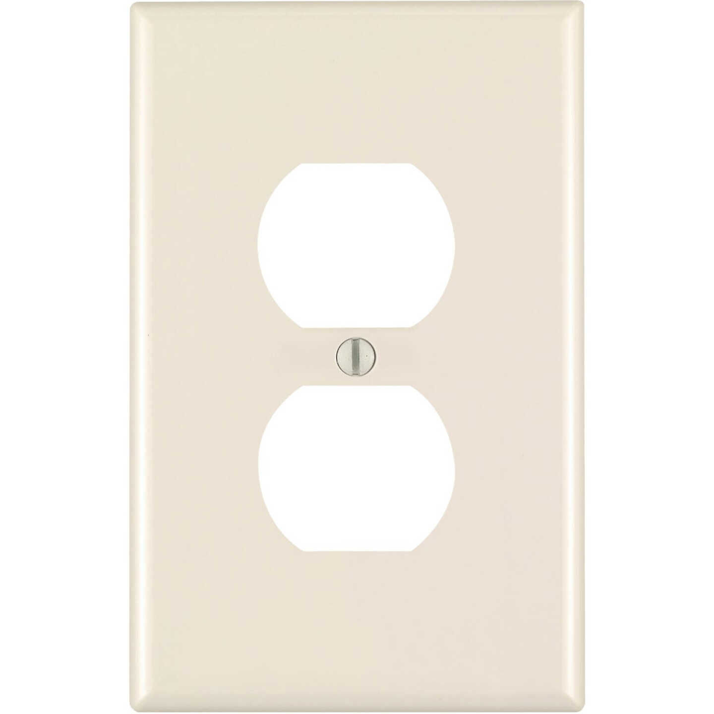 Leviton Mid-Way 1-Gang Thermoplastic Nylon Outlet Wall Plate, Light Almond Image 1
