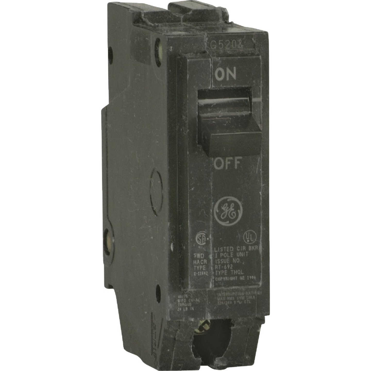 GE THQL 30A Single-Pole Standard Trip Circuit Breaker Image 1