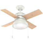 Hunter Loki 36 In. Fresh White Ceiling Fan with Light Kit Image 1