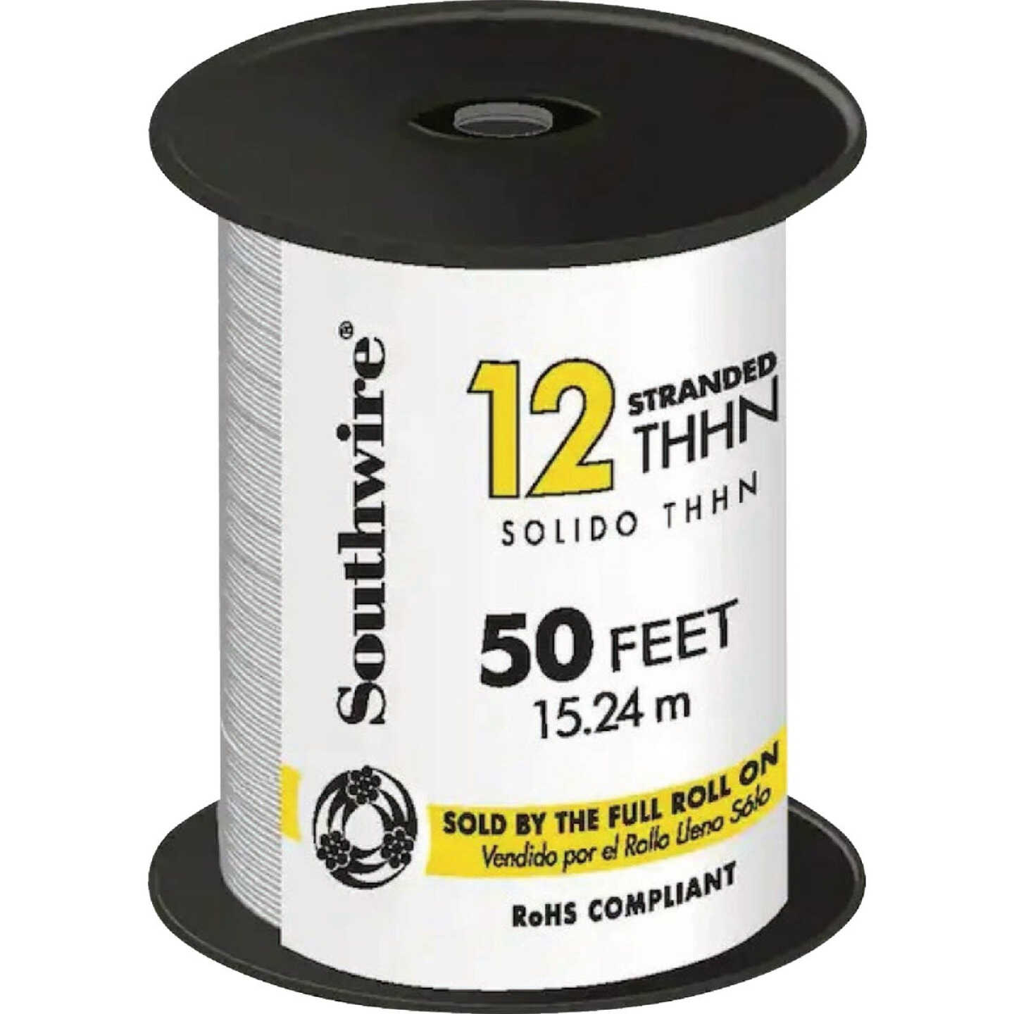 Southwire SIMpull 50 Ft. 12 AWG Stranded White THHN Electrical Wire Image 1