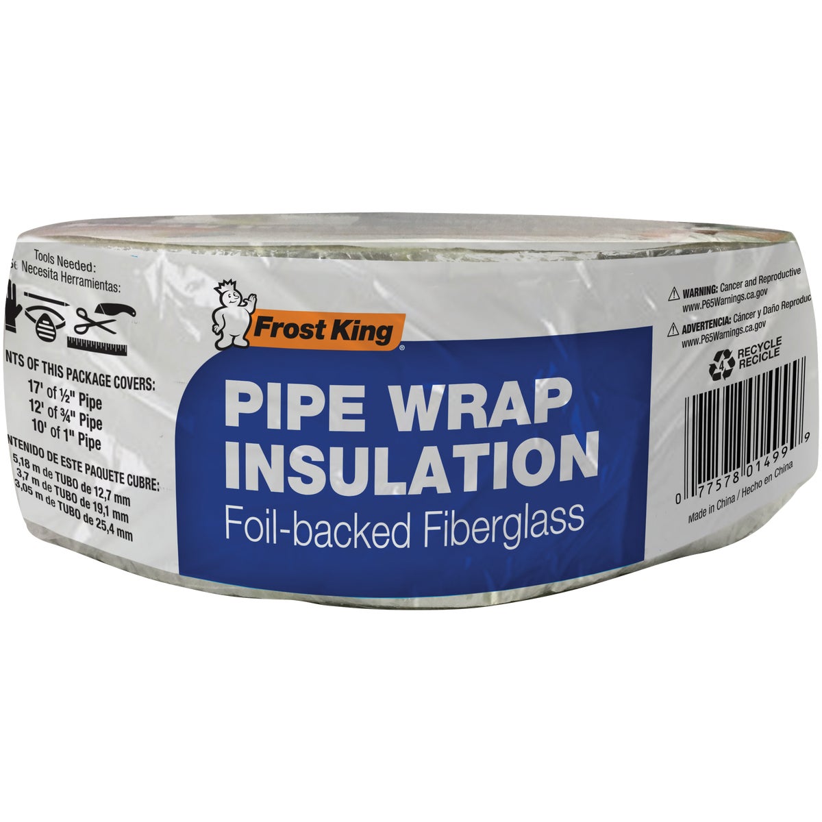 Frost King 1 In. x 3 In. x 25 Ft. Wall Fiberglass Pipe Insulation Wrap Image 2