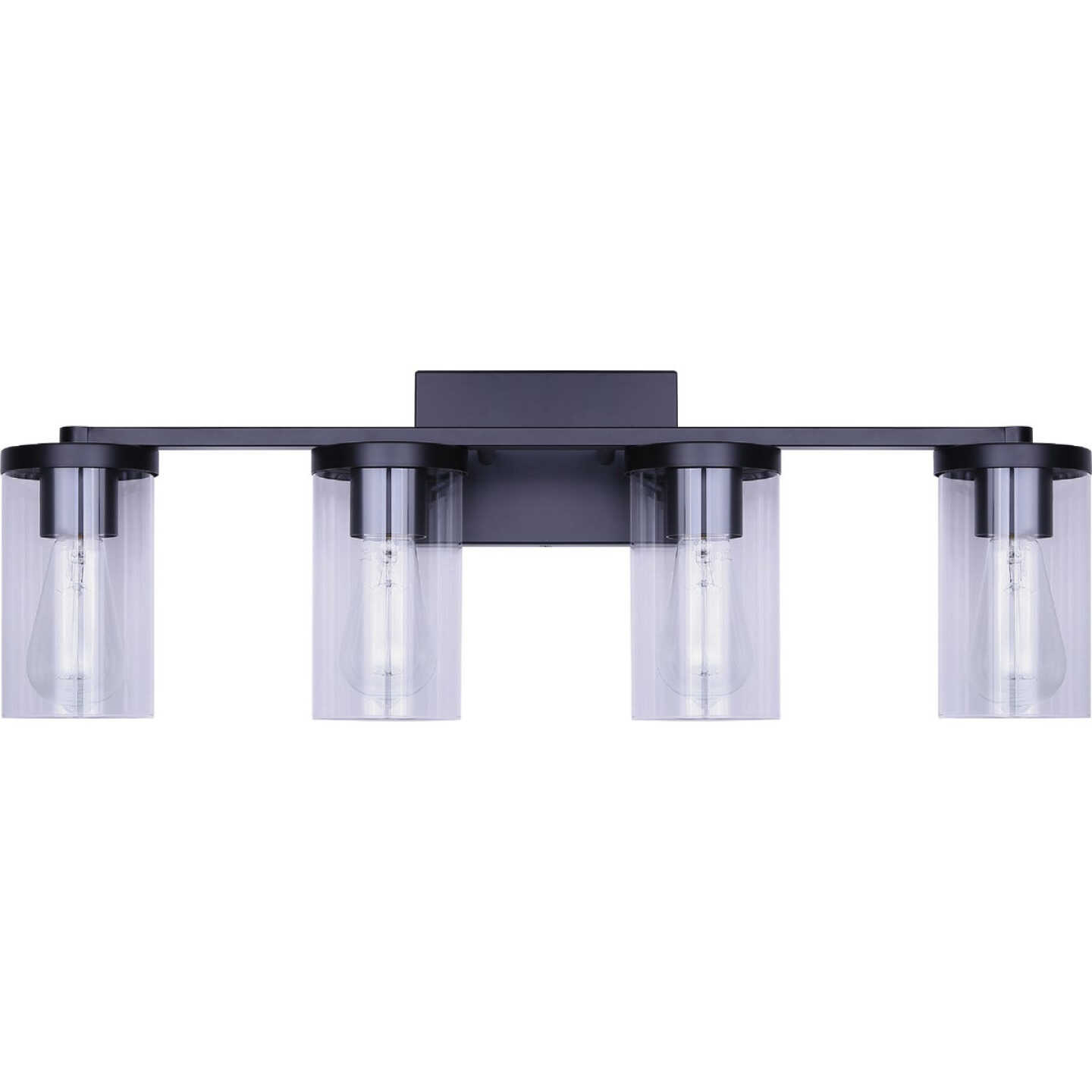 Canarm Britton 4-Light Black Vanity Bath Light Fixture, Clear Glass Image 4