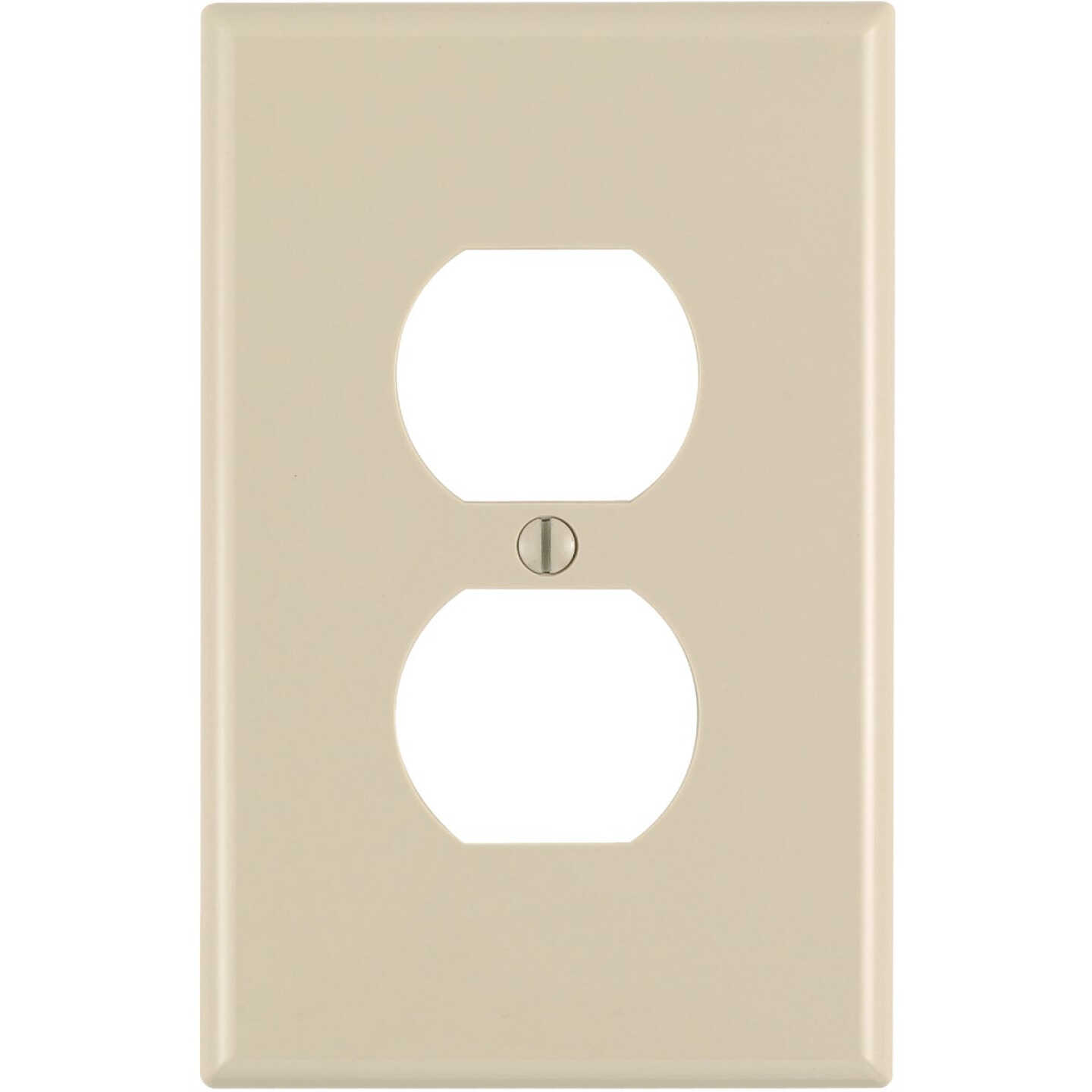 Leviton Mid-Way 1-Gang Thermoplastic Nylon Outlet Wall Plate, Ivory Image 1