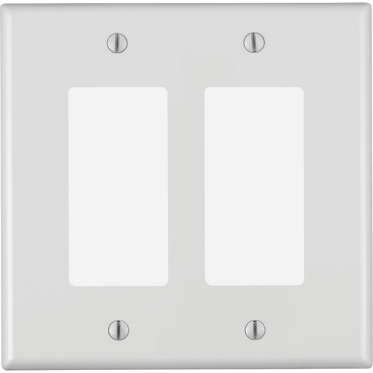 Leviton Decora 2-Gang Plastic Oversized Rocker Decorator Wall Plate, White