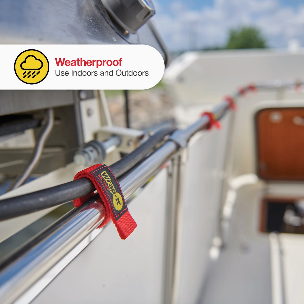 Wrap-It Storage Quick-Straps 9 In. Red Weatherproof Hook & Loop Strap (4-Pack) Image 3