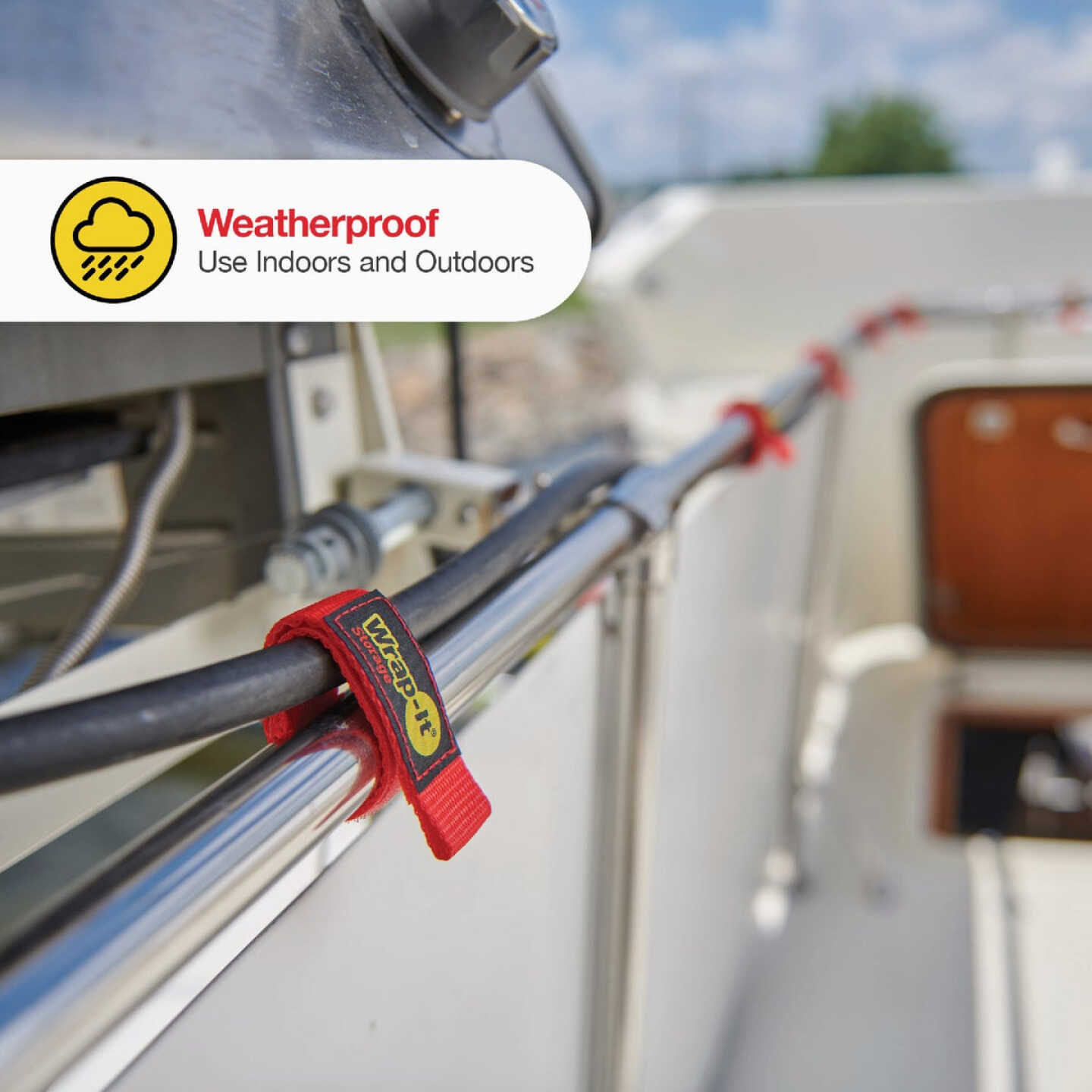 Wrap-It Storage Quick-Straps 9 In. Red Weatherproof Hook & Loop Strap (4-Pack) Image 3